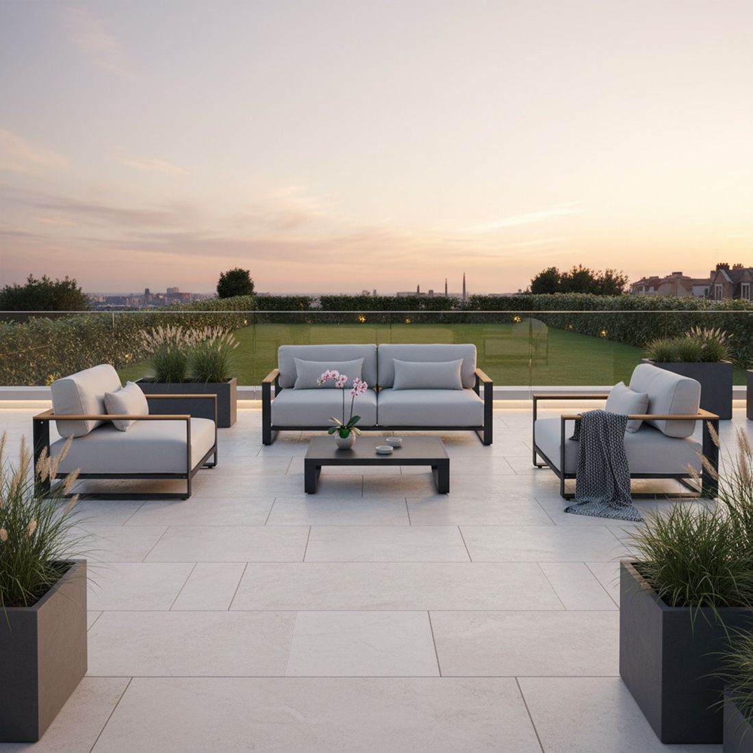 OUTLIV. Ravino Loungeset inkl. Loungetisch Aluminium/Olefin