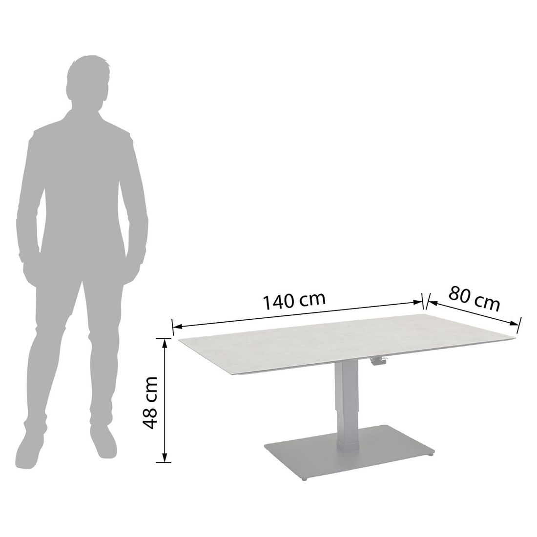 OUTLIV. Broome Dininglounge Tisch 140x80cm Aluminium/Polyester