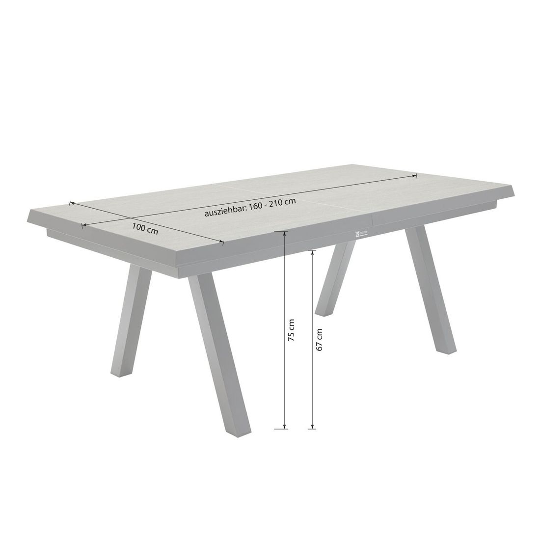 LC Garden Avena Gartenmöbel-Set M (4 Plätze) Tisch 160/210x100cm