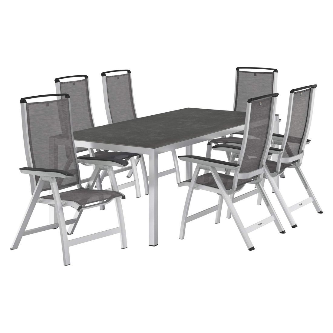 Kettler Forma II Gartenmöbel-Set L verstellbar (6 Plätze) mit OUTLIV. Tisch 220x100cm
