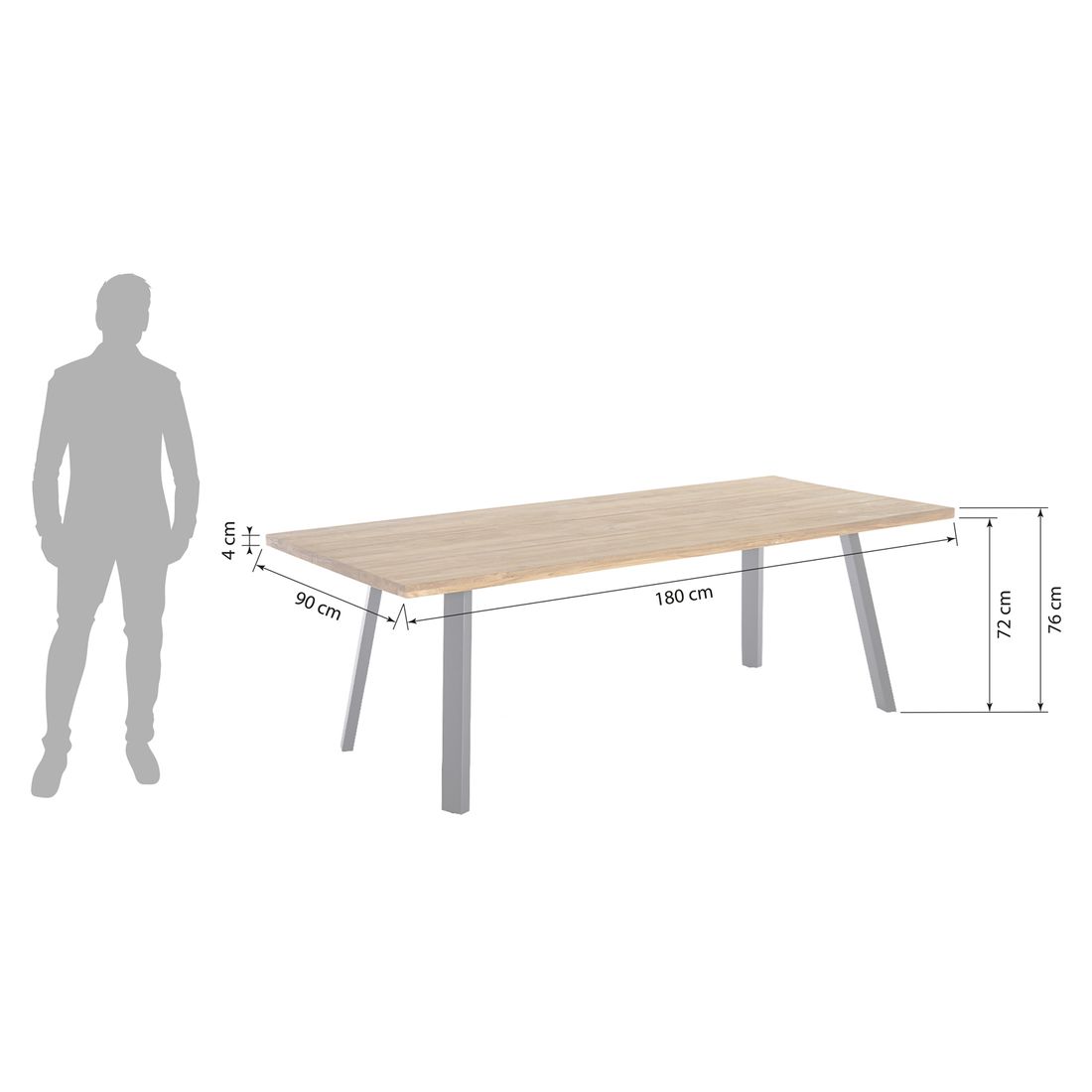 OUTLIV. Zui Gartenmöbel-Set 5-tlg. Tisch 180x90cm
