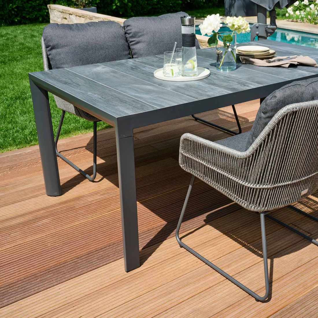 Siena Garden Kansas Diningsofa Aluminium/Geflecht
