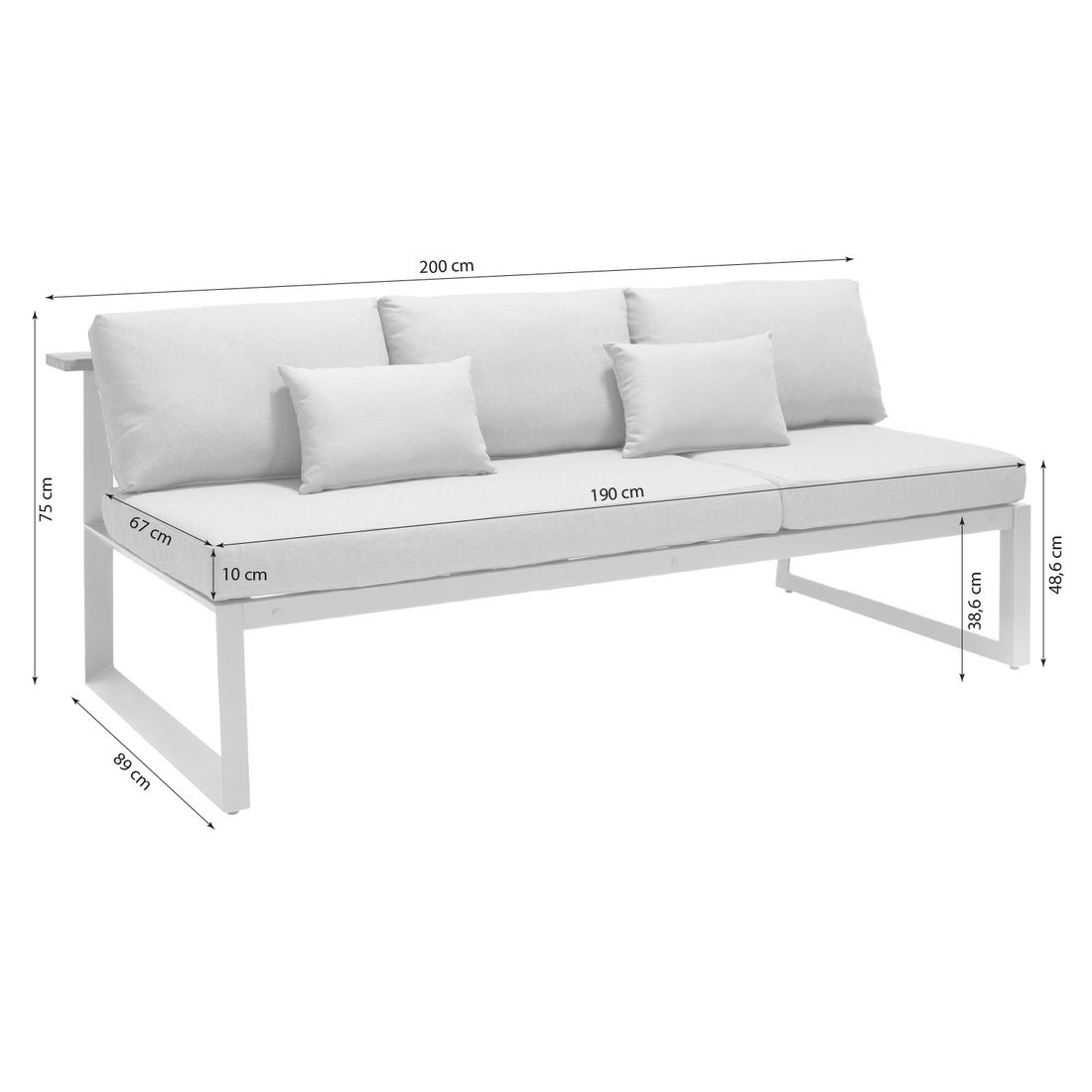 LifestyleGarden Jimmy Dininglounge Tisch 216x98,5cm Aluminium/Olefin