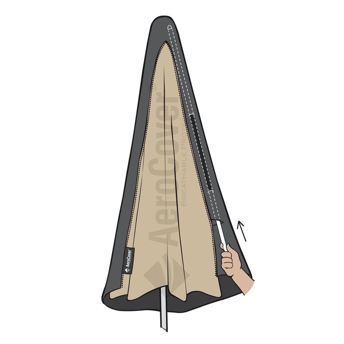 AeroCover Schutzhaube für Ampelschirme Ø350cm/300x300cm mit geradem Standrohr Polyester
