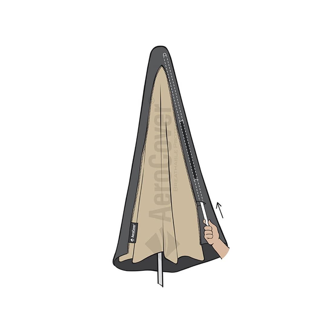 AeroCover Schutzhaube für Ampelschirme Ø350cm/300x300cm mit geradem Standrohr Polyester