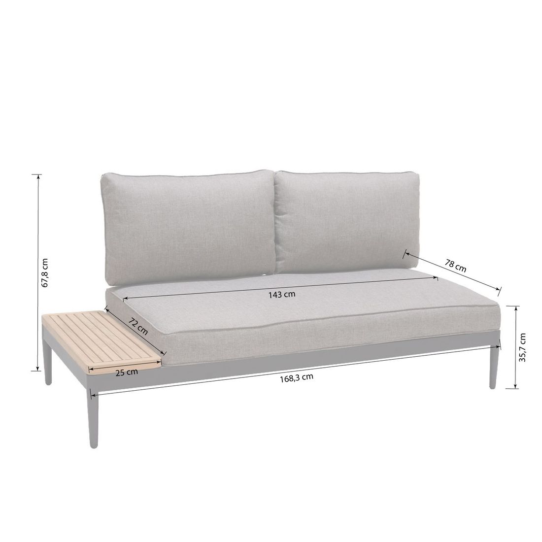 LifestyleGarden Topaz Gartenloungesofa Aluminium/Olefin