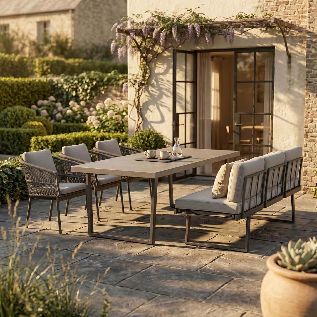 OUTLIV. Alicante Gartenmöbel-Set L (6 Plätze) Tisch 220x100cm