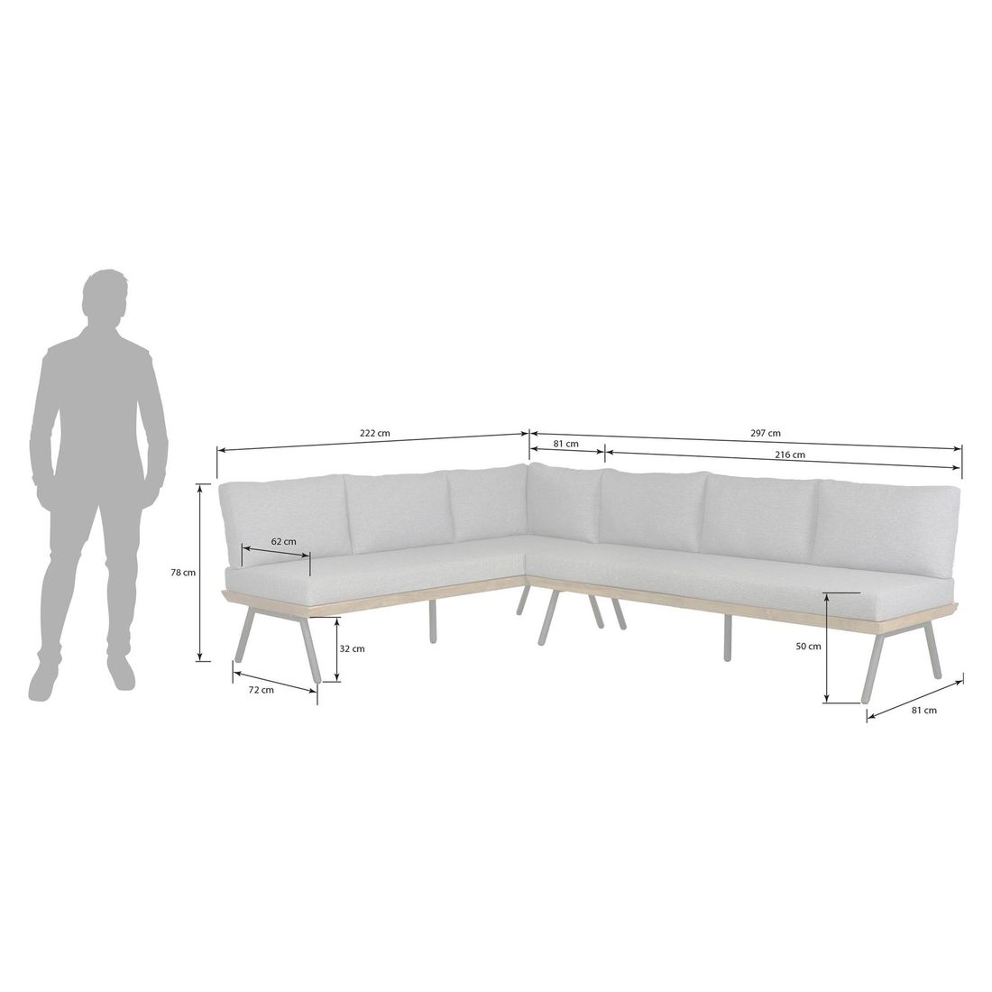 OUTLIV. Alkas Dininglounge Teak/Sunproof