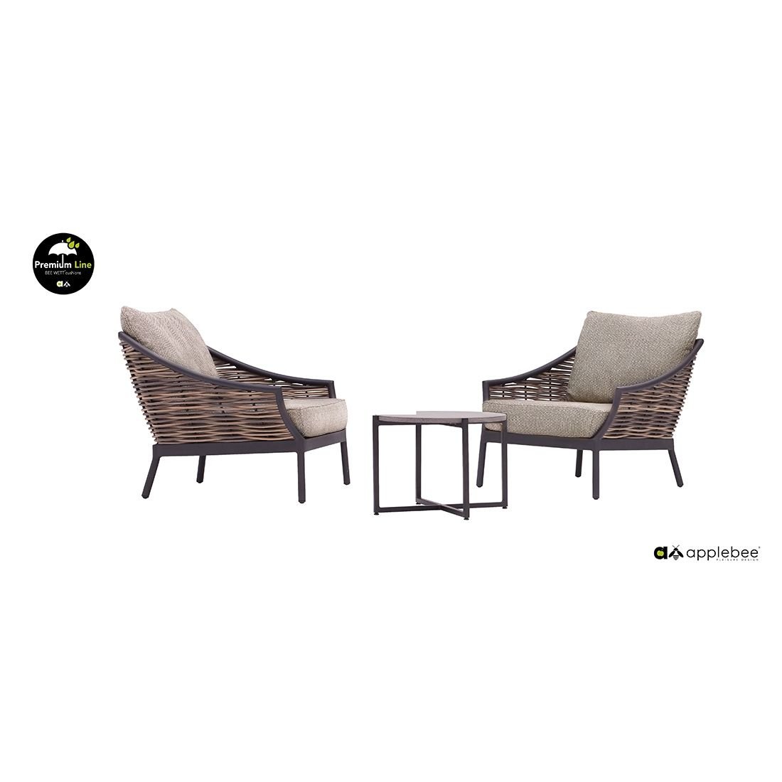Apple Bee Milou Loungesessel Aluminium/Rope/Bee Wett
