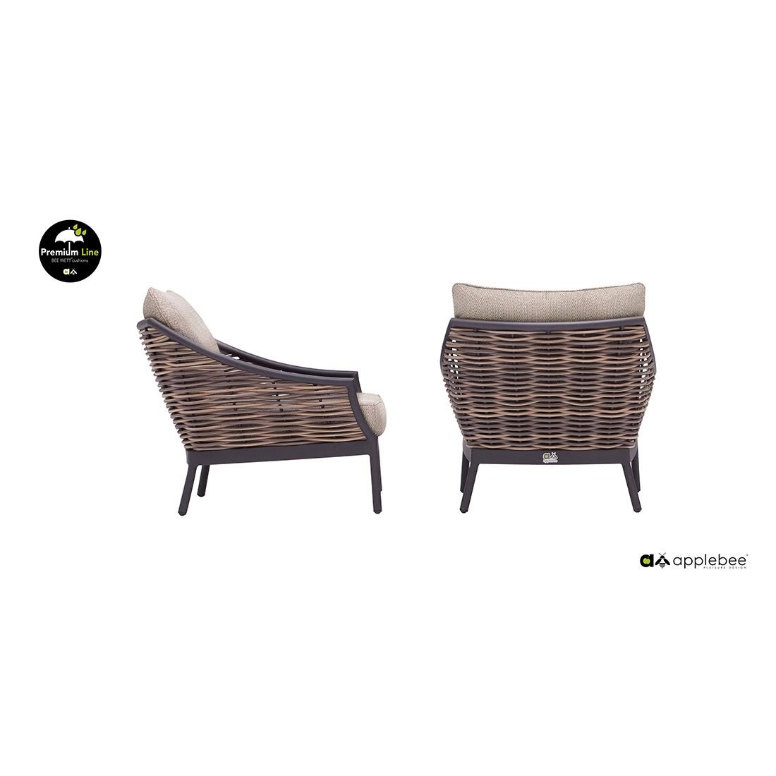 Apple Bee Milou Loungesessel Aluminium/Rope/Bee Wett