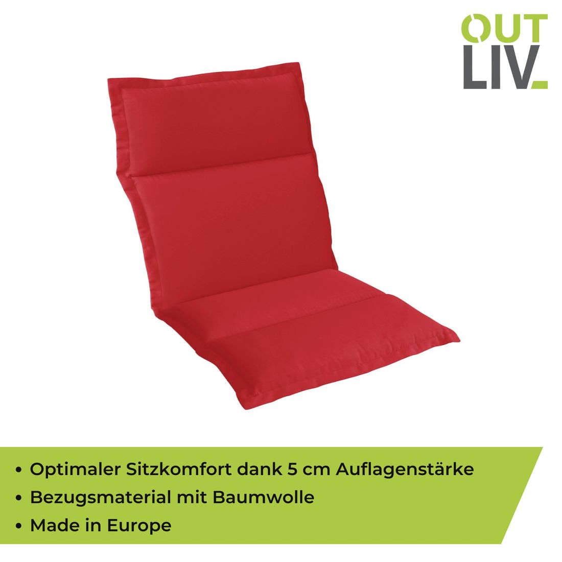 OUTLIV. Gartenstuhlauflage Niedriglehner 50x98cm Mischgewebe