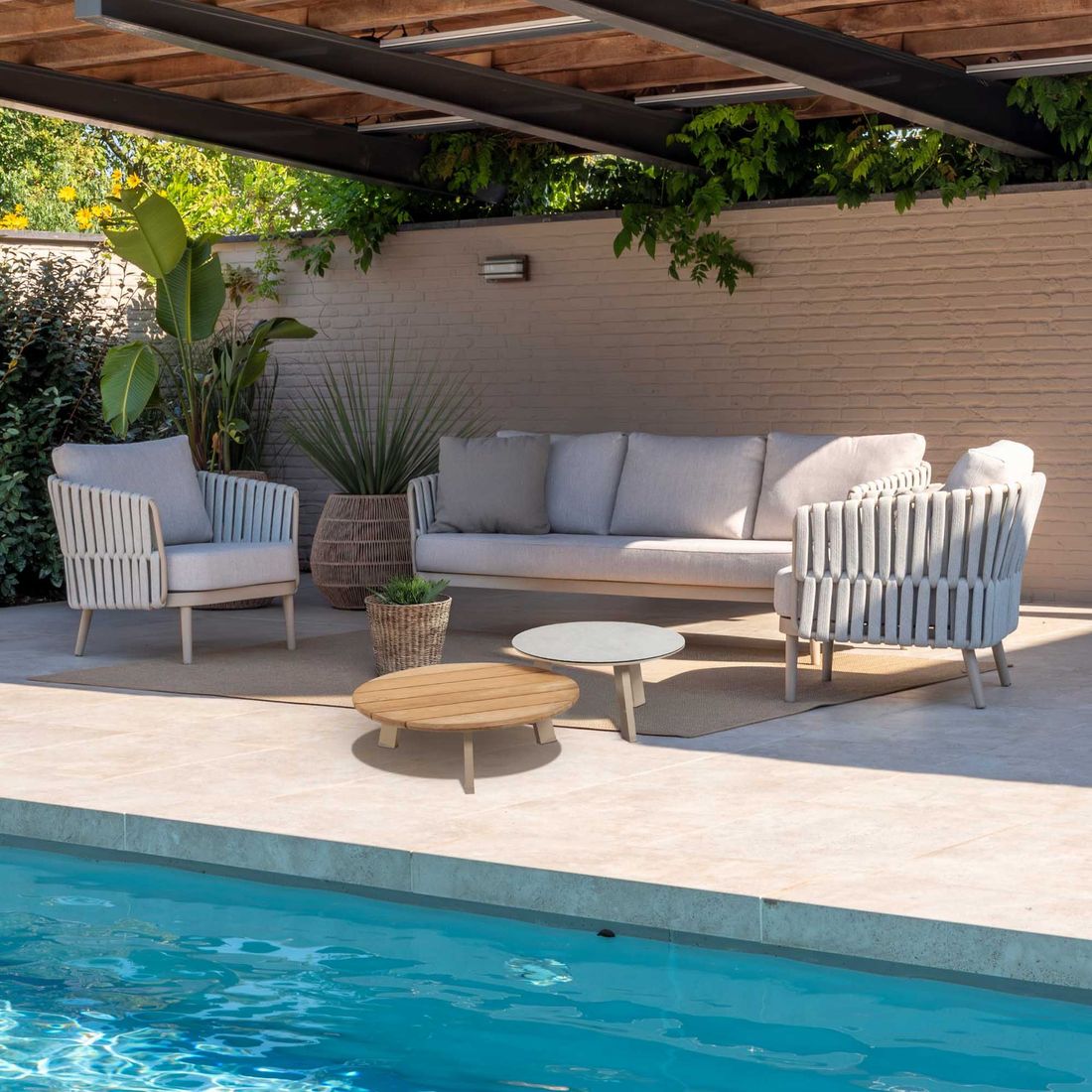 4Seasons Eva Loungeset inkl. Loungetisch Aluminium/Rope
