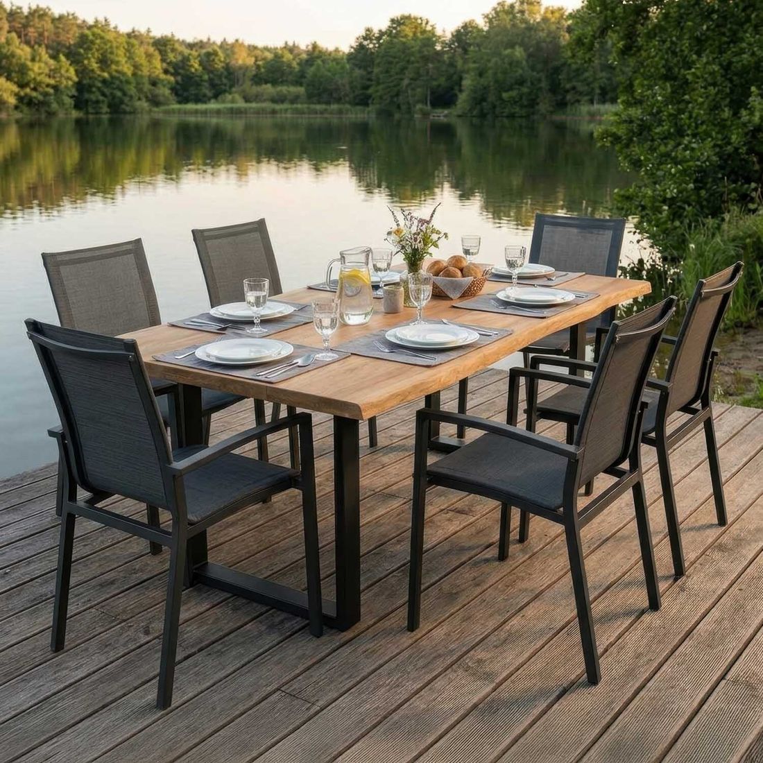 Stern Evoee Gartenmöbel-Set L (6 Plätze) mit OUTLIV. Tisch 200x100 cm
