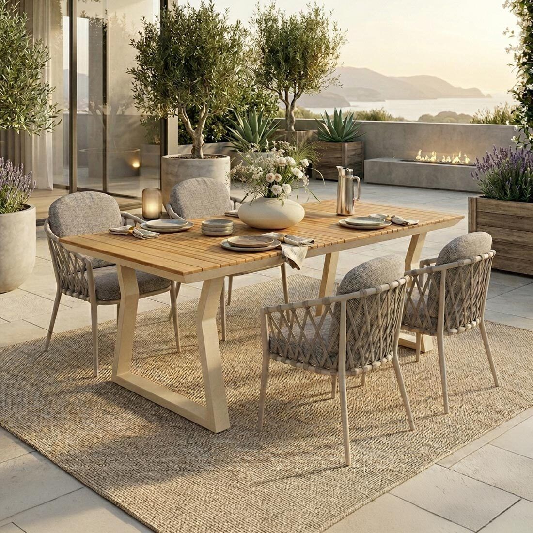 OUTLIV. Cairns Gartenmöbel-Set Tisch 200x90cm