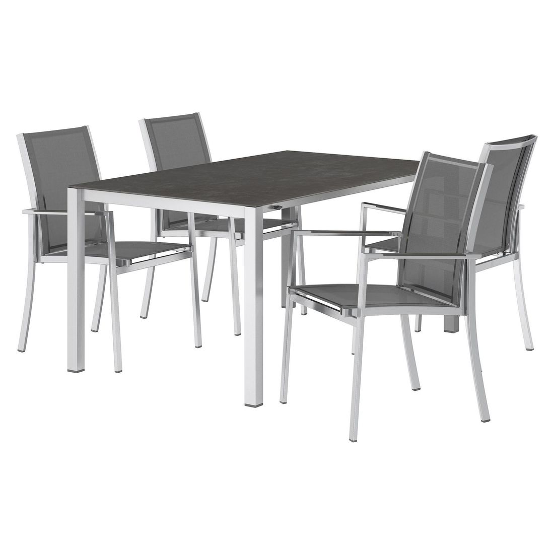 OUTLIV. Oviedo Gartenmöbel-Set M (4 Plätze) Tisch 160/217/267x92cm
