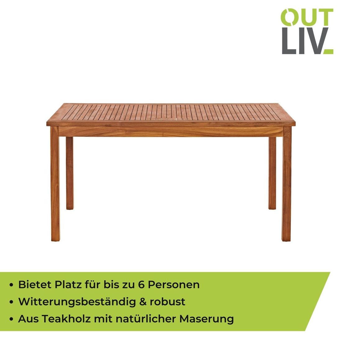 OUTLIV. Ontario Gartentisch 150x90 cm ECO-Teak