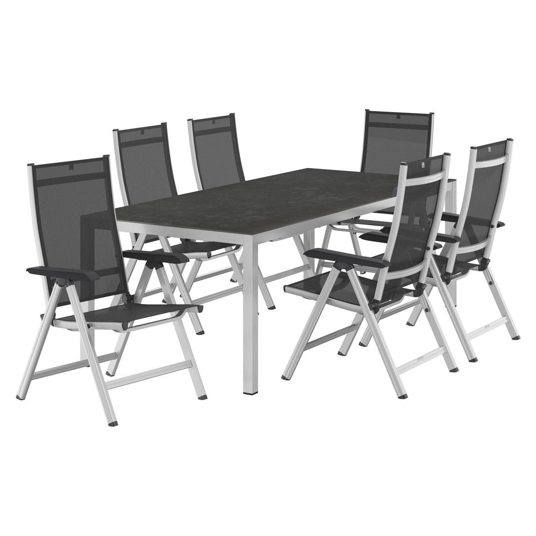 Kettler Basic Plus Gartenmöbel-Set L verstellbar (6 Plätze) mit OUTLIV. Tisch 220x110cm