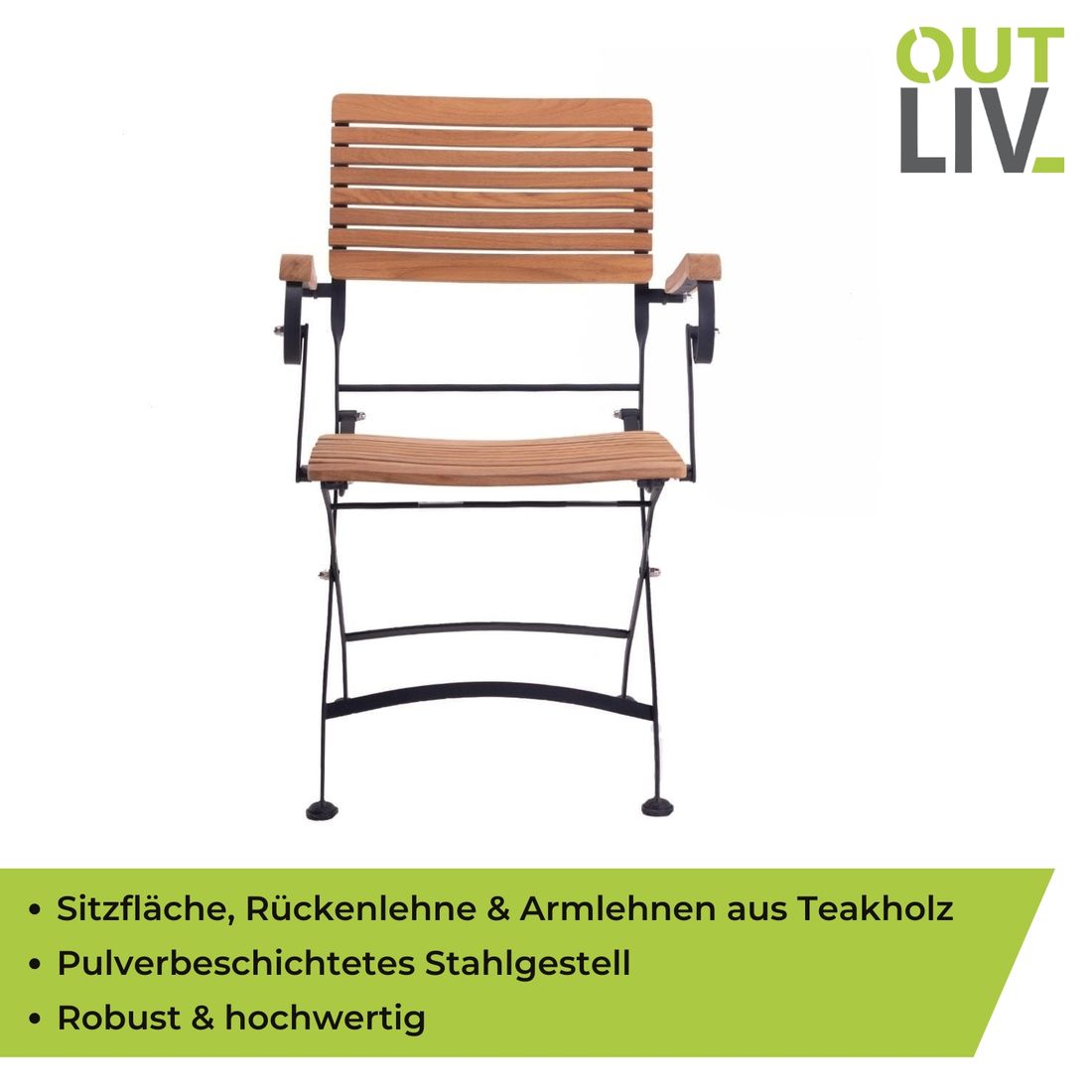 OUTLIV. Lindau Biergartensessel Stahl/Teak