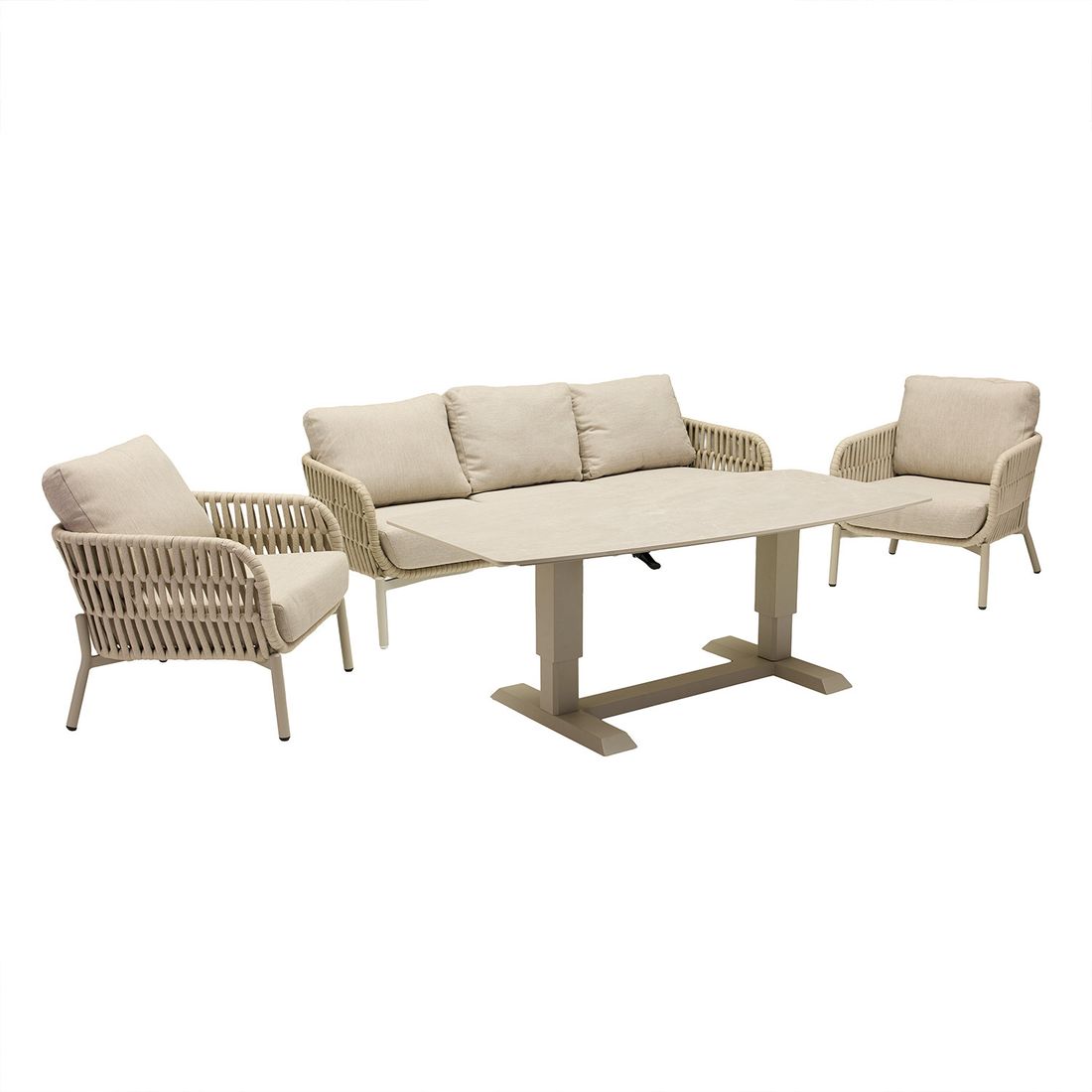 LC Garden Terano Low Dining Dininglounge Tisch 180x90cm Aluminium/Rope/Olefin
