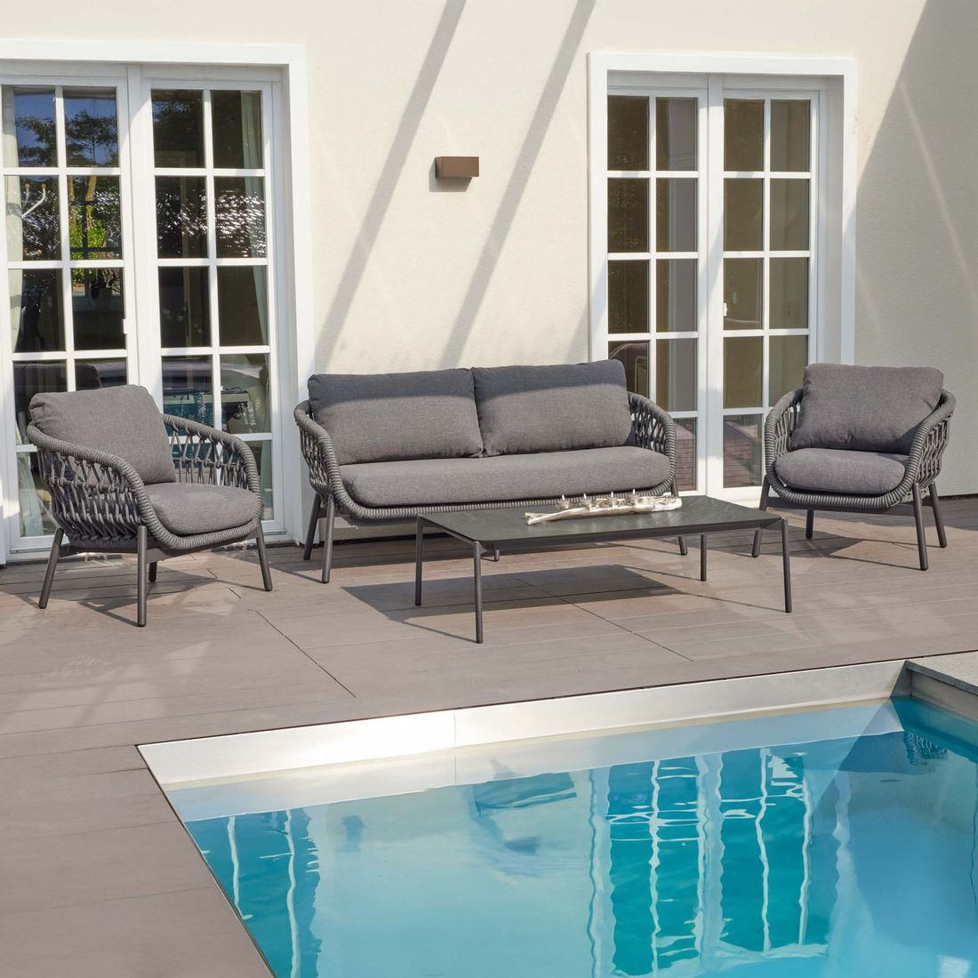 LC Garden Bari Loungesessel Aluminium/Rope