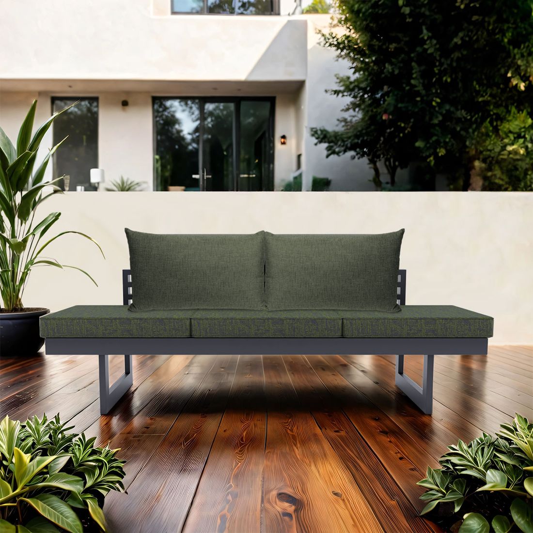 Stern New Holly Diningsofa Aluminium/Outdoorstoff