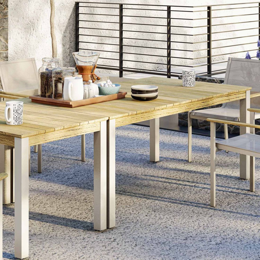 Zebra Derex Gartentisch 180x100cm Aluminium/Teak