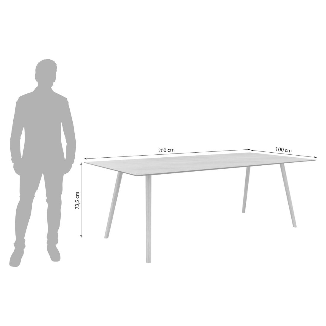 Stern Interno Gartentisch 200x100cm Teak/Silverstar 2.0
