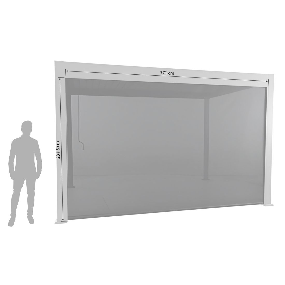 MWH Lino Seitenrollo für Gartenpergola 400x300x250cm