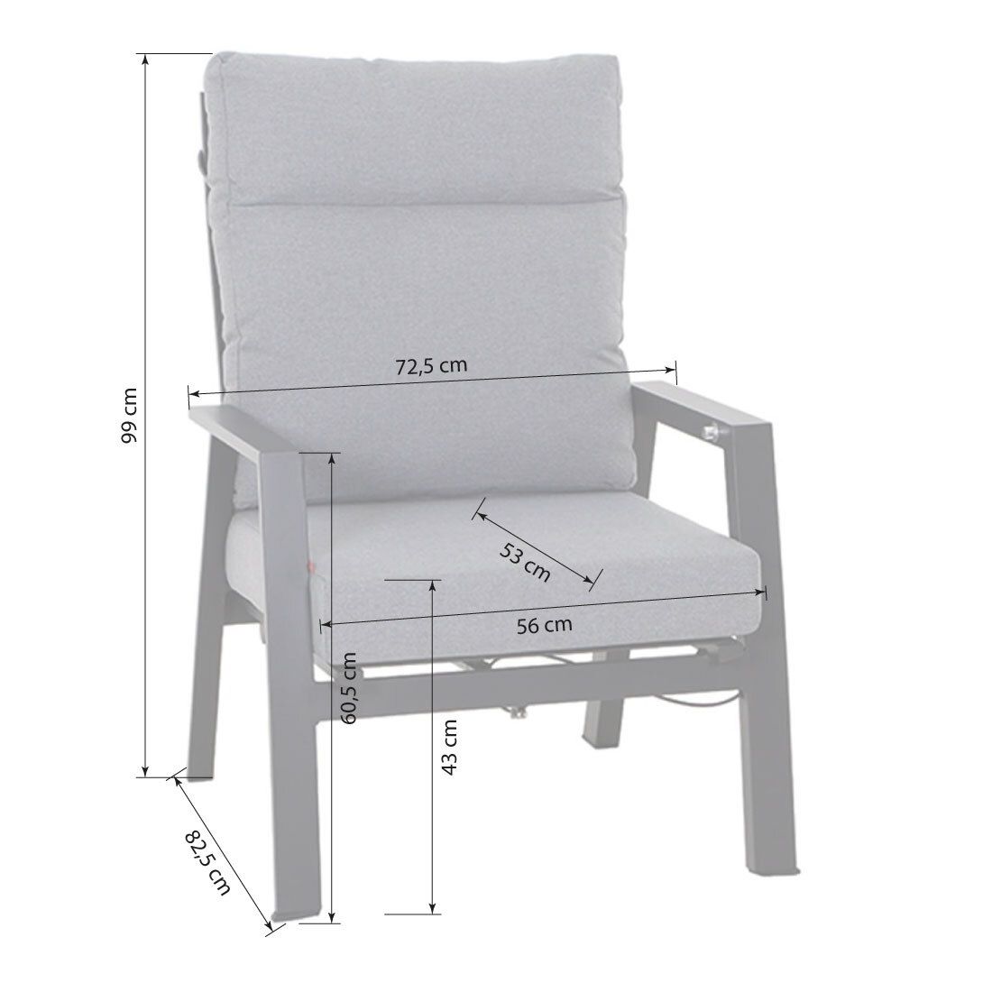 Siena Garden Valencia Loungeset verstellbar inkl. OUTLIV. Lifttisch Aluminium/Polypropylen