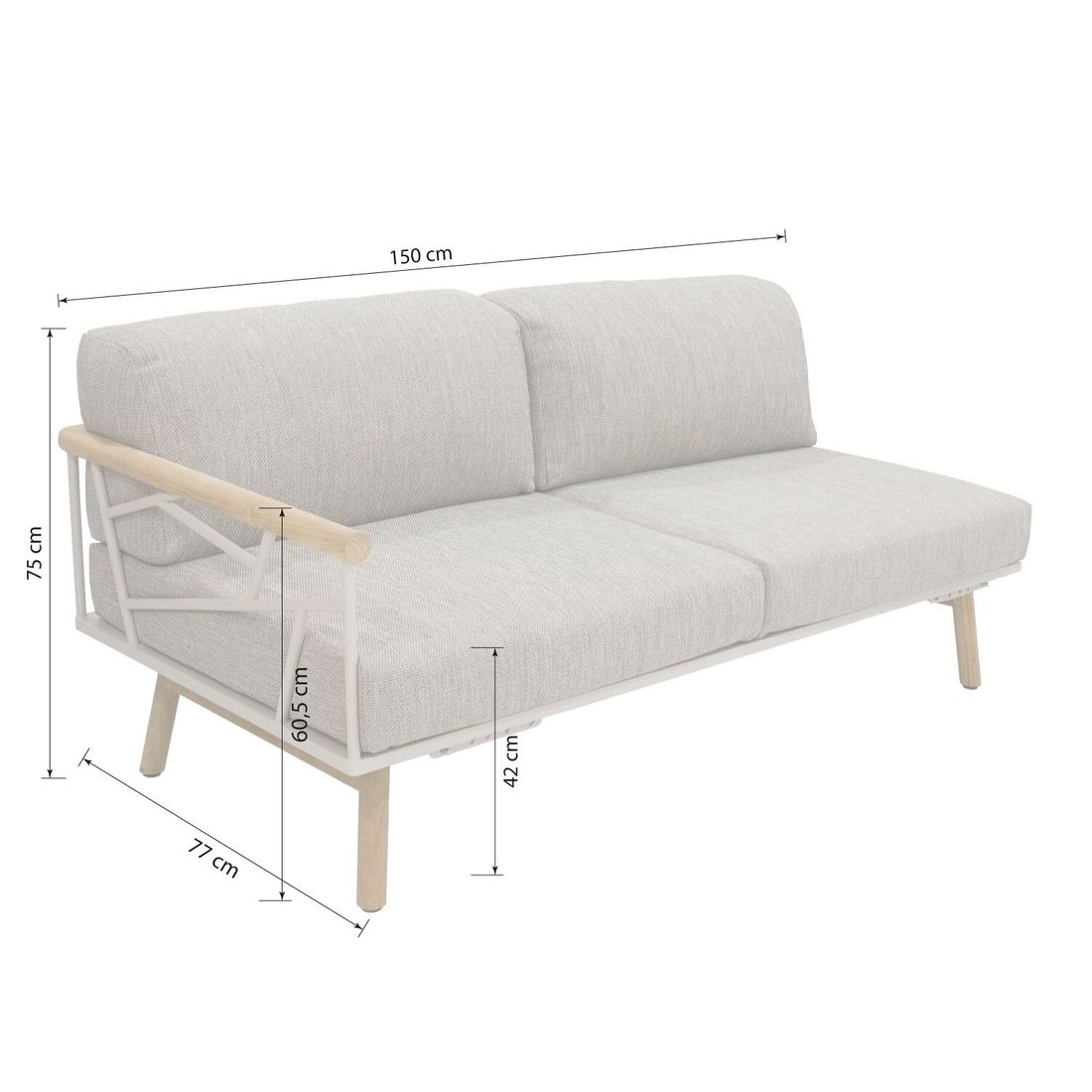 Zebra Solena Ecklounge Edelstahl/Teak/Sunproof