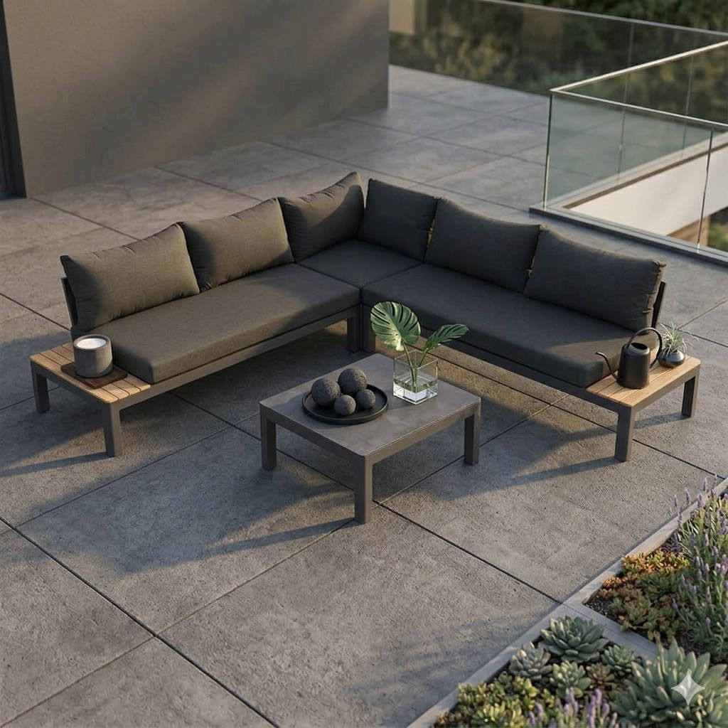 OUTLIV. Ben Ecklounge inkl. Loungetisch Aluminium/Sunbrella