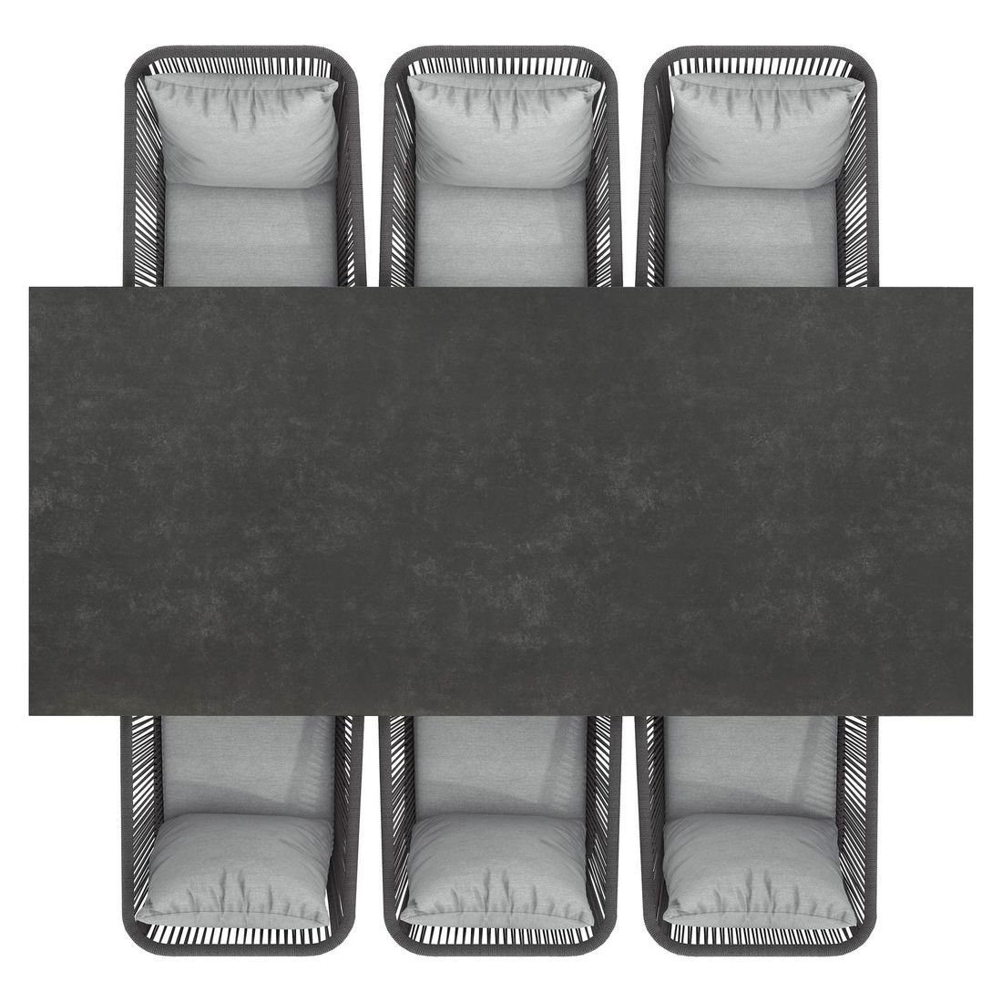 OUTLIV. Alex Gartenmöbel-Set L (6 Plätze) Tisch 220x100cm Vierfuß
