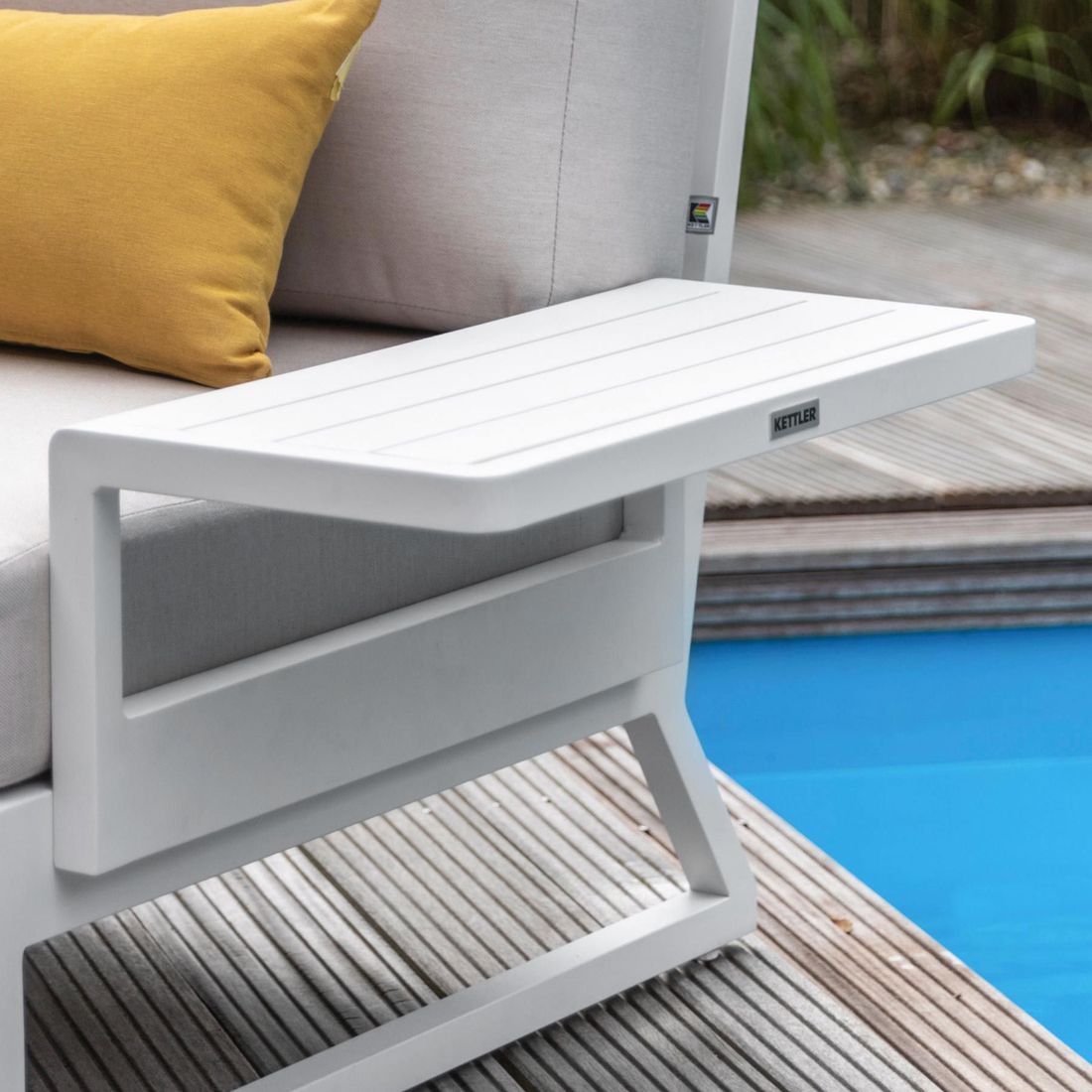 Kettler Ocean Skid Platform Ecklounge inkl. Loungetisch Aluminium/Sunbrella