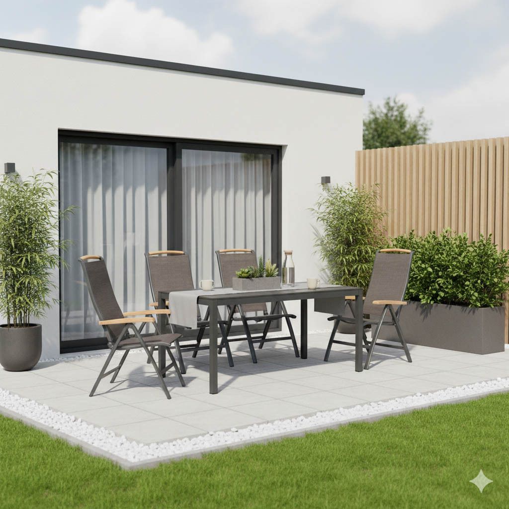Kettler Memphis Gartenmöbel-Set M verstellbar (4 Plätze) mit OUTLIV. Tisch 160x90cm