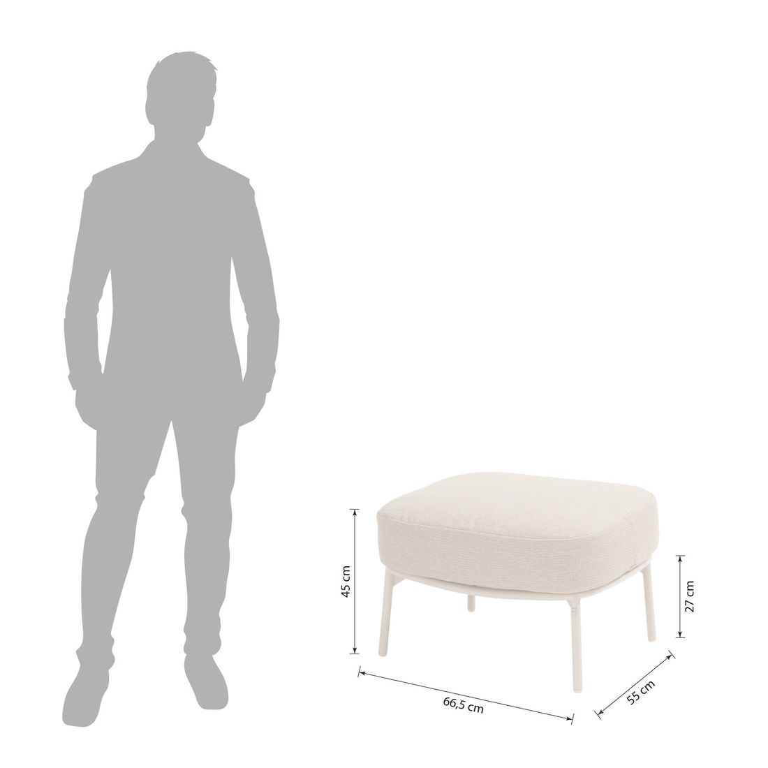 4Seasons Calma Loungehocker Aluminium/Olefin