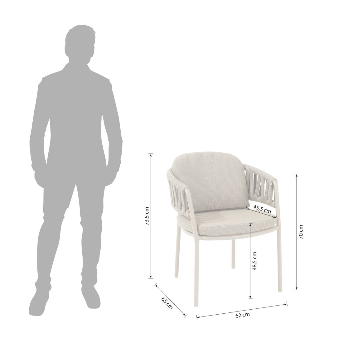 4Seasons Calma Gartensessel Aluminium mit Sitz- und Rückenkissen