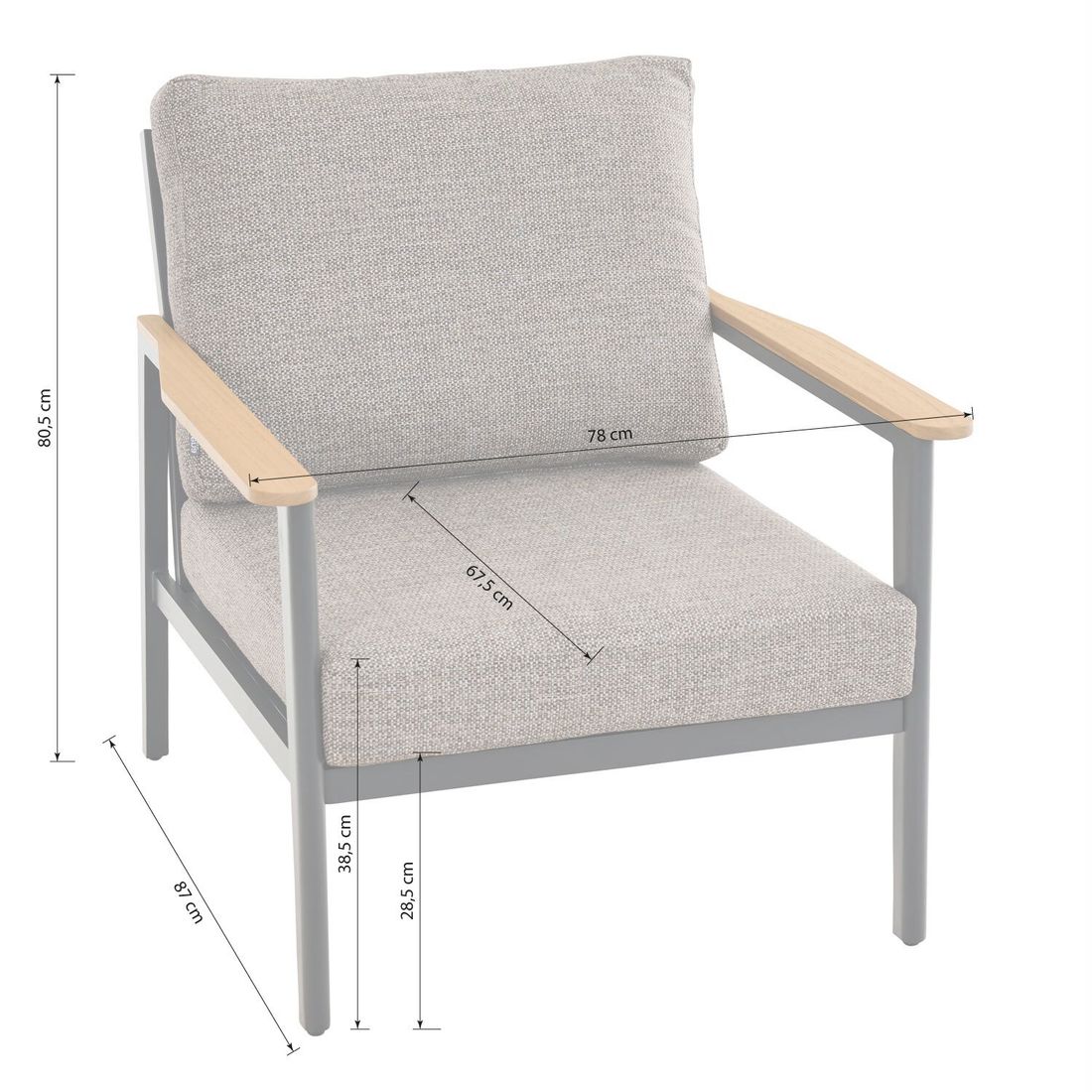 Siena Garden Liguria Loungeset inkl. Loungetisch Aluminium/Gardino-Geflecht/Polyester