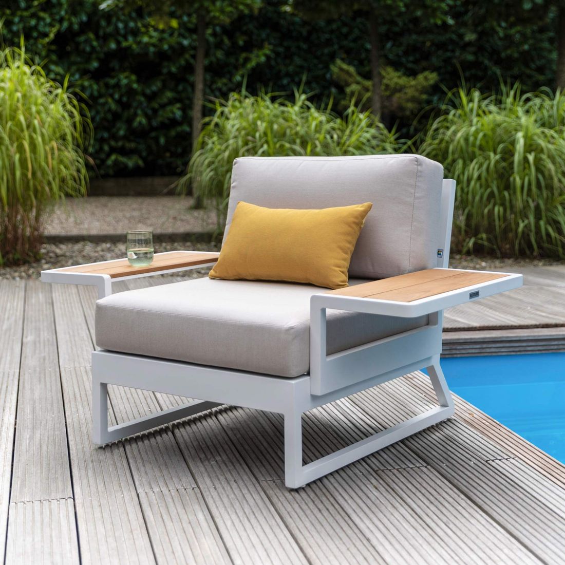 Kettler Ocean Skid Platform Ablagetisch Aluminium/Teak