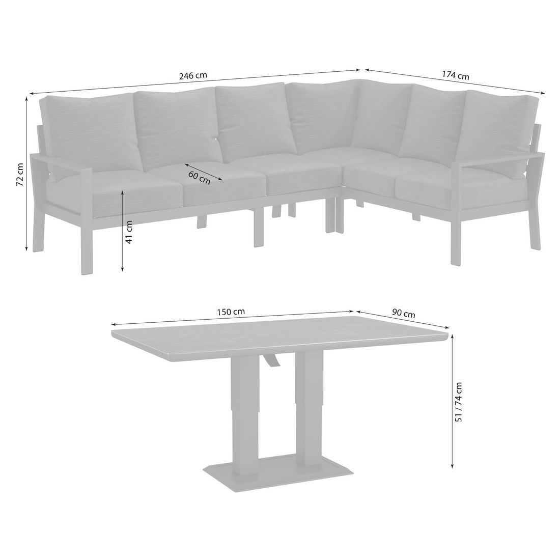 OUTLIV. Atlanta Low Dining Dininglounge Aluminium/Olefin