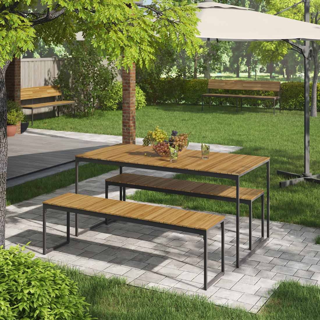 OUTLIV. Floris Gartenmöbel-Set M (4 Plätze) Tisch 160x78cm