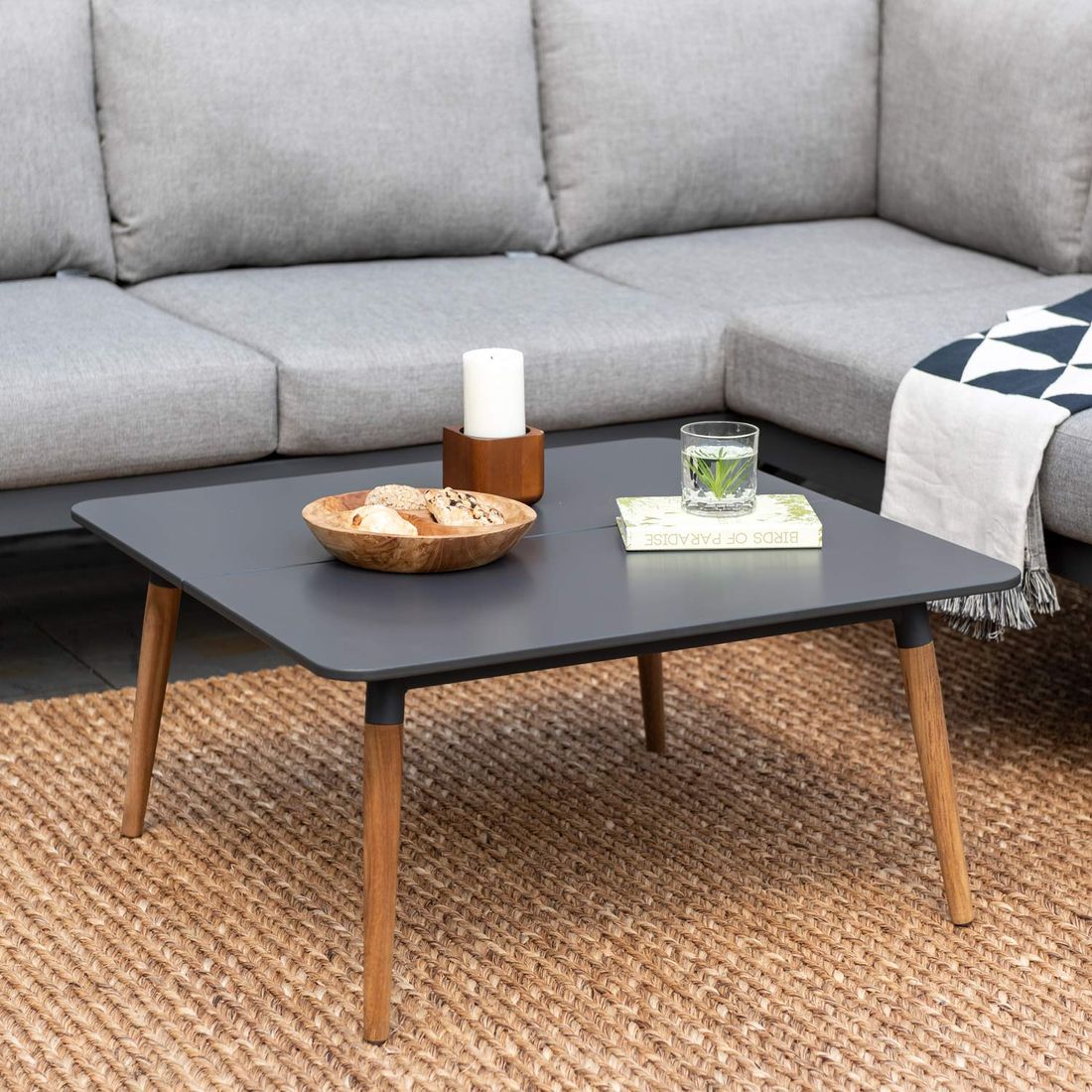 LifestyleGarden Amber Ecklounge inkl. Loungetisch Aluminium/Olefin/Teak