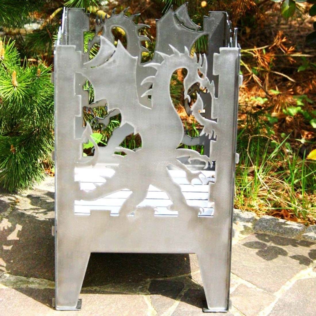 SvenskaV Drache Feuerkorb Rohstahl 30,5x32,0x47cm