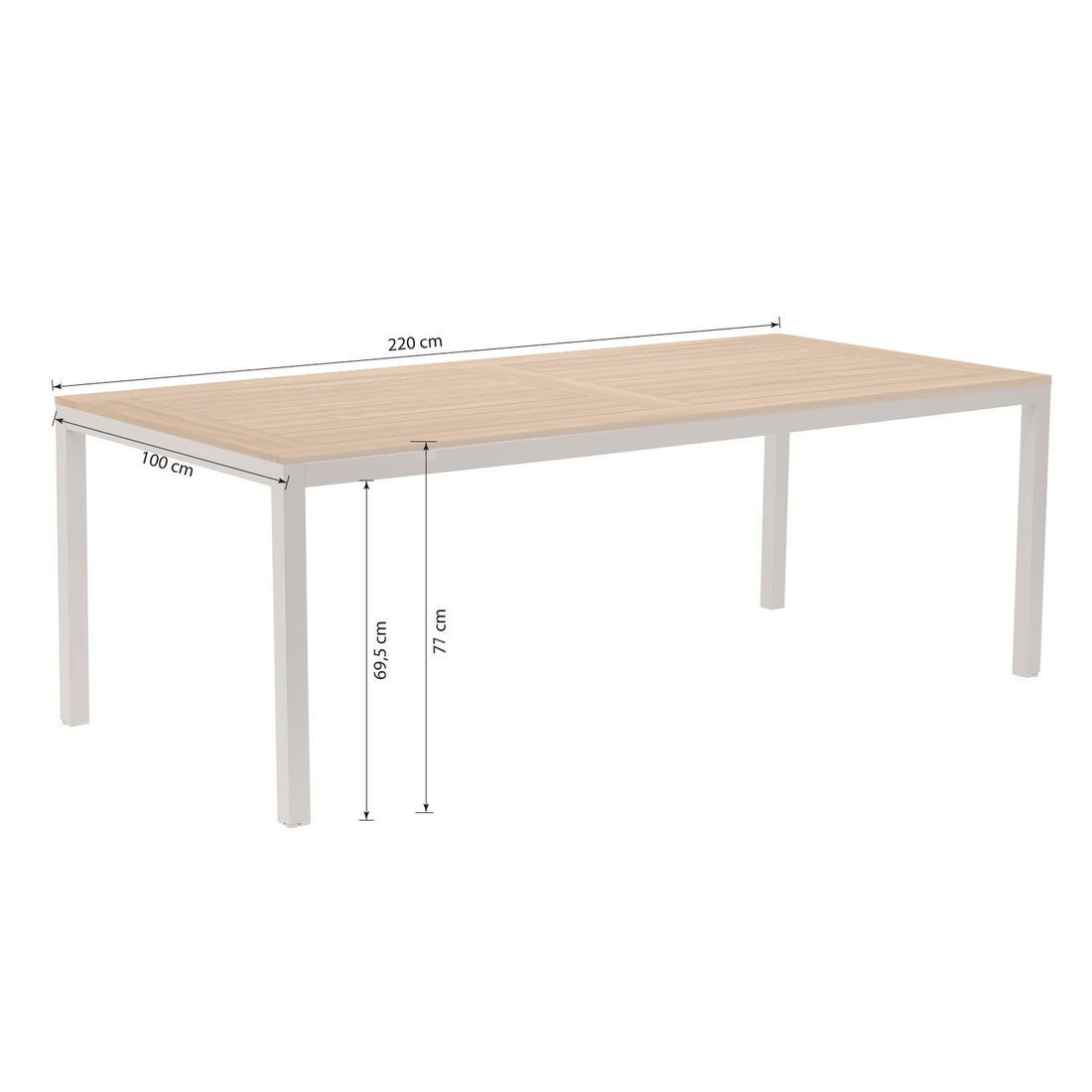 OUTLIV. Gartentisch Aluminium/Teak