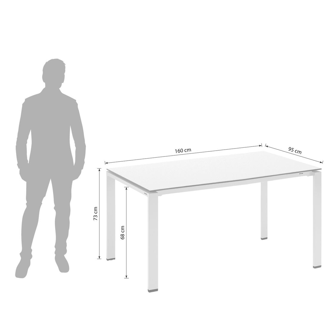 Kettler Float Gartentisch 160x95cm Aluminium/Kettalux-Plus