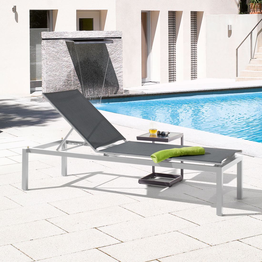 Sieger Brest Gartenliege Aluminium/Textilux