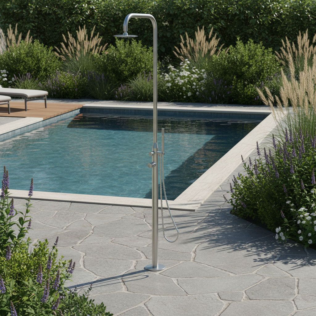 Ideal Juist Gartendusche Warmwasser V2A Edelstahl