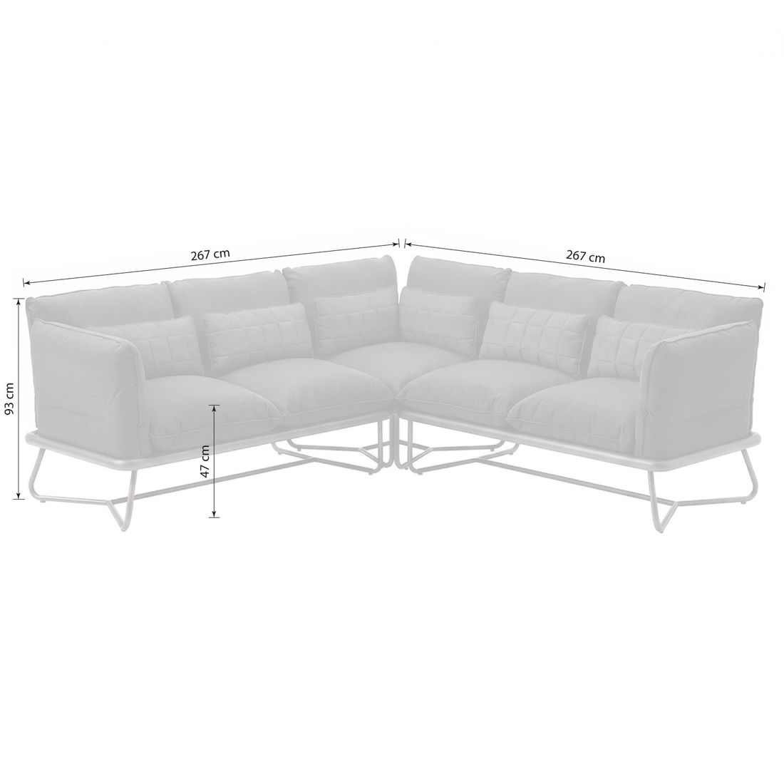 Kettler Gentle Ecklounge Aluminium/Sunbrella