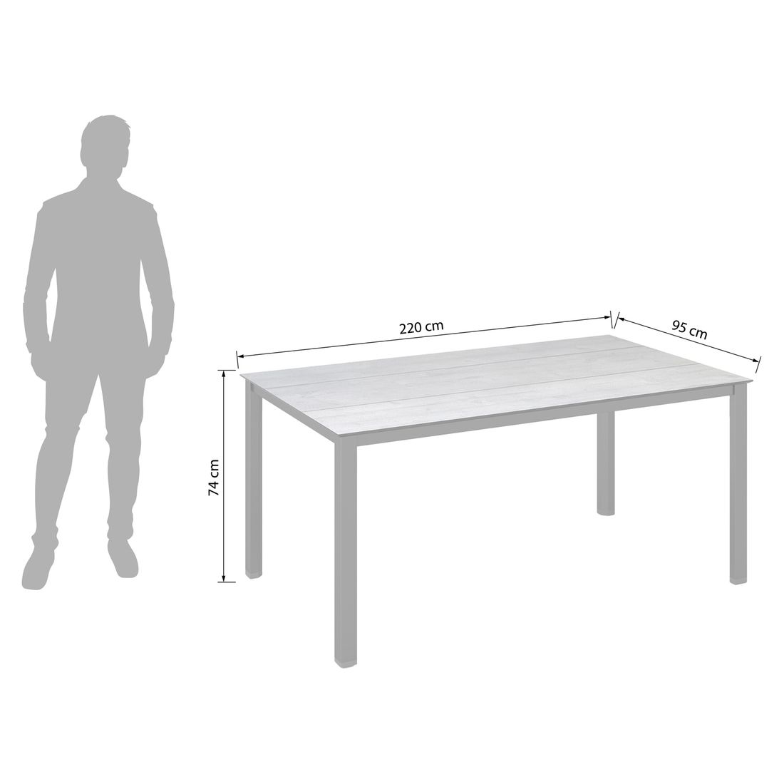 Kettler Cubic Gartentisch Aluminium/HPL
