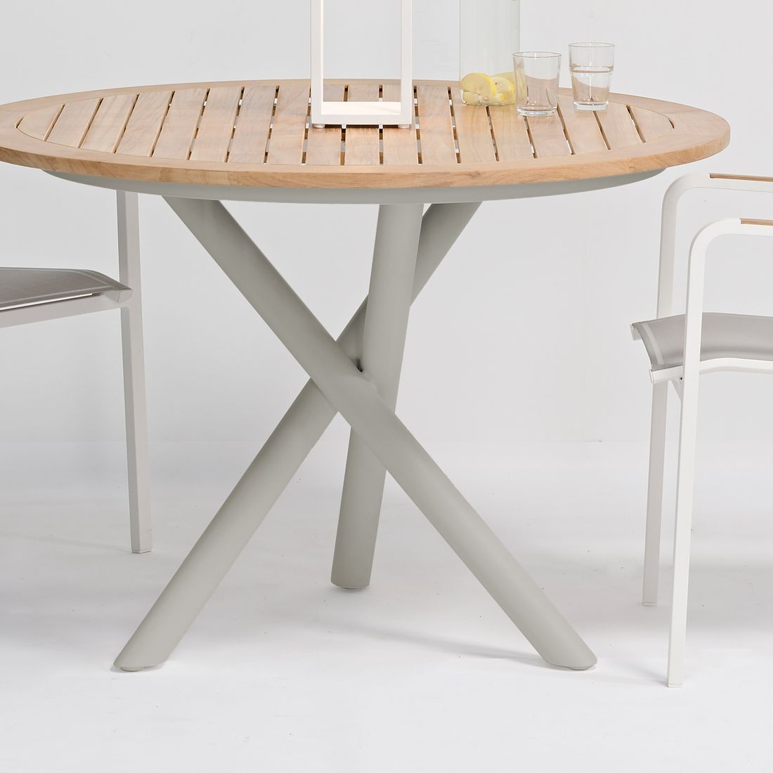Zebra Mikado Gartentisch-Gestell Ø90cm Aluminium