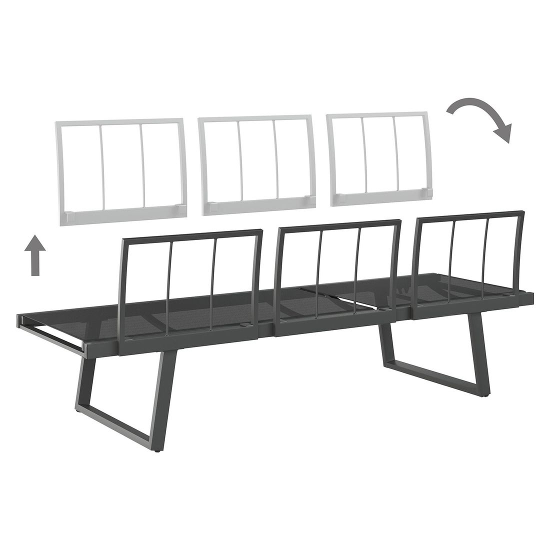 OUTLIV. Lucca Diningsofa Aluminium/Olefin